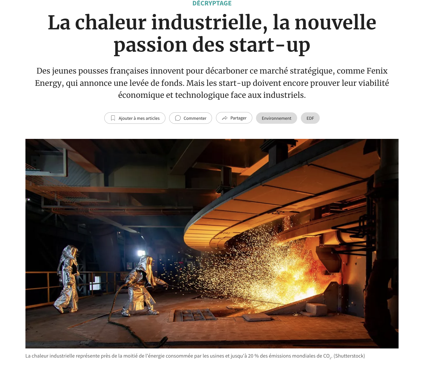 La chaleur industrielle, la nouvelle passion des start-up